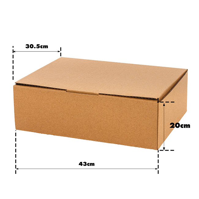 Kraft Mailing Box Pack 10 A3 Large Brown (430Wx305Dx200mmH)