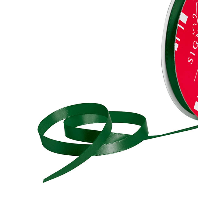 Bulk Ribbon Single Face Satin Hunter Green (10mmx50m)