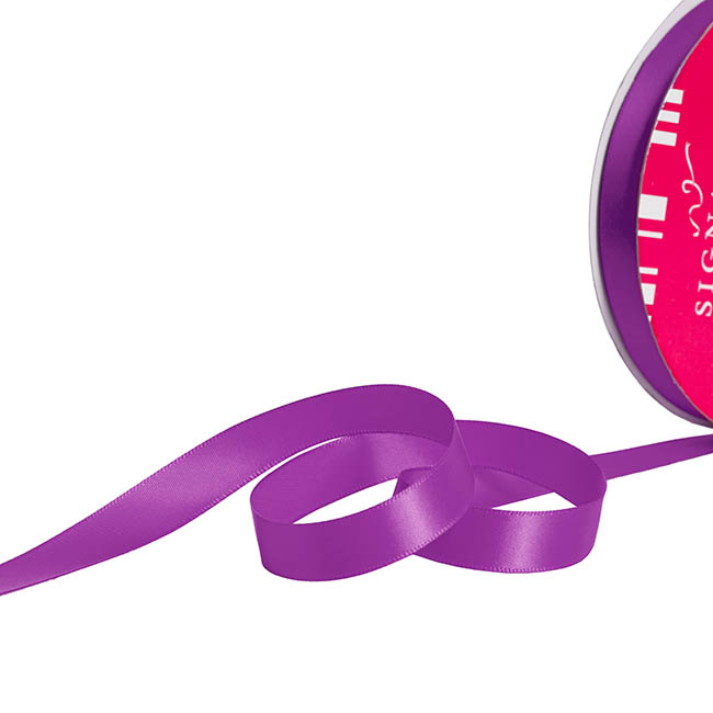 Bulk Ribbon Single Face Satin Purple (15mmx50m)