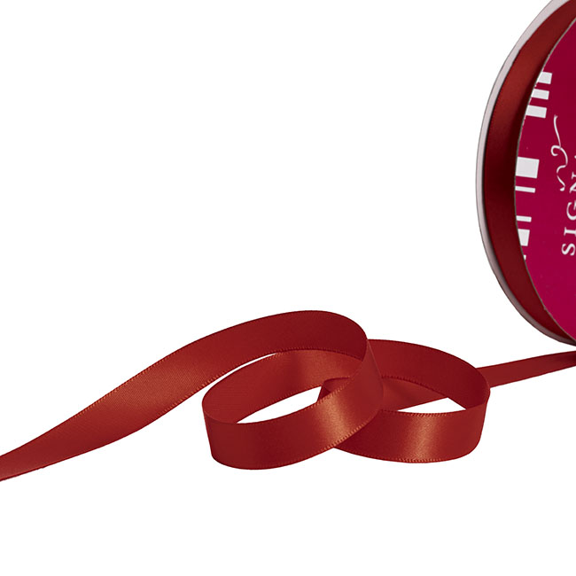 Bulk Ribbon Single Face Satin Rouge Red (15mmx50m)