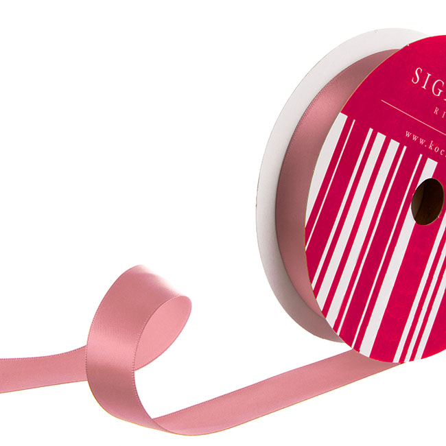 Bulk Ribbon Single Face Satin Dusty Pink (25mmx50m)