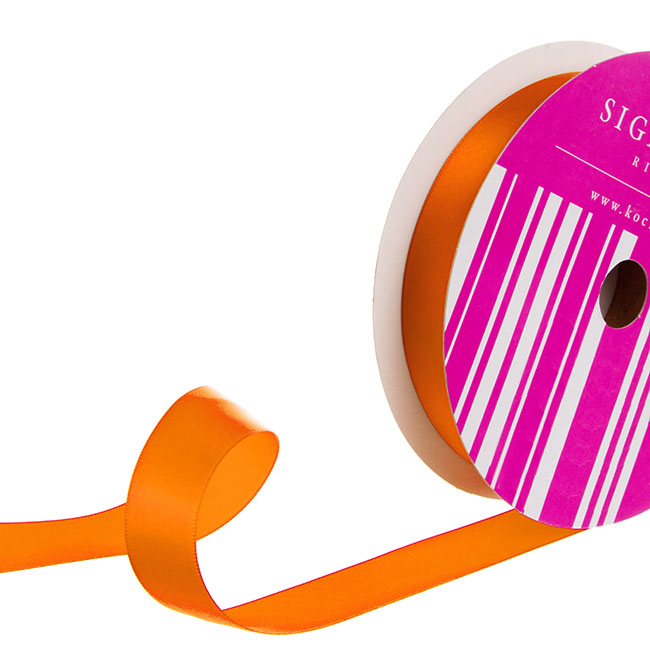 Bulk Ribbon Single Face Satin Orange (25mmx50m)
