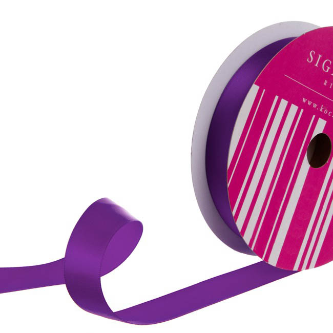 Bulk Ribbon Single Face Satin Purple (25mmx50m)