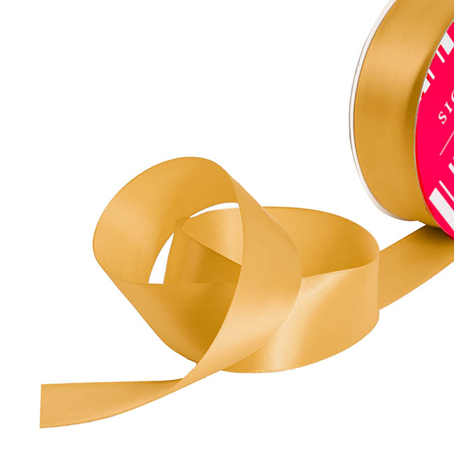 Bulk Ribbon Single Face Satin Gold (38mmx50m)