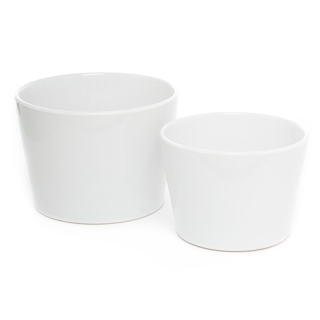 Ceramic Bondi Conical Tapered Set 2 White (23Dx16cmH)