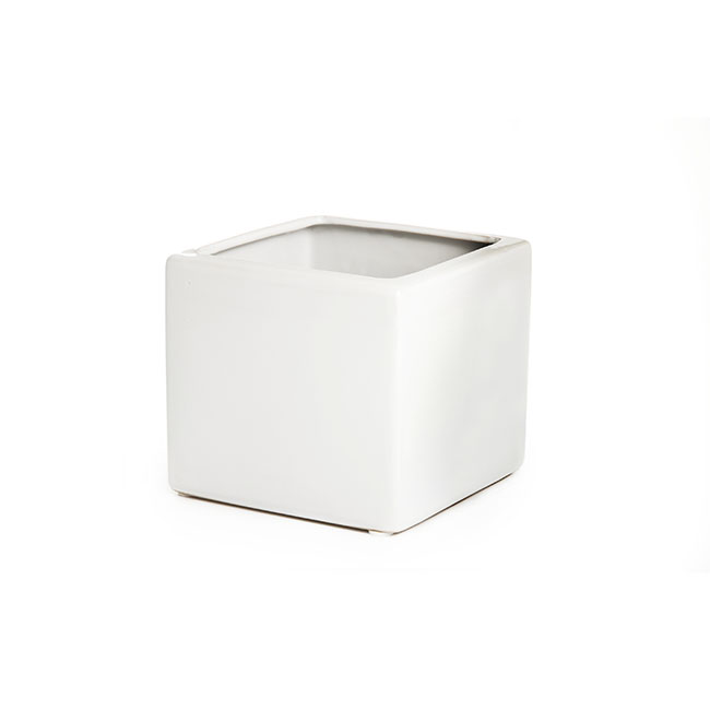 Ceramic Bondi Cube White (13x13x12cmH)