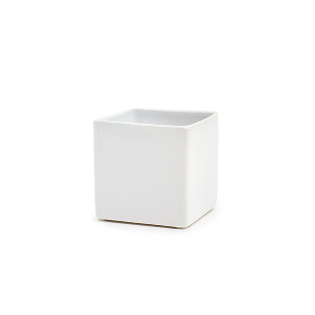 Ceramic Bondi Cube Mini (10x10x10cmH) Single White