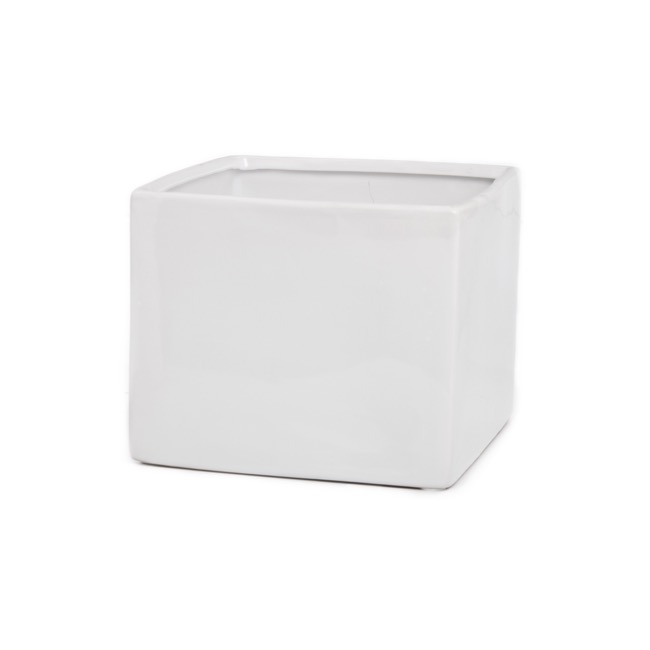 Ceramic Bondi Cube White (18x18x14cmH)