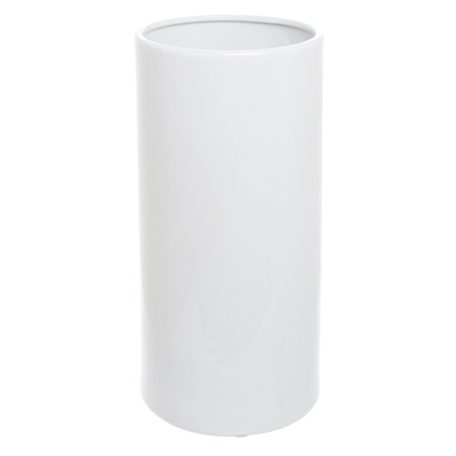 Ceramic Bondi Cylinder Vase 18Dx40cmH White