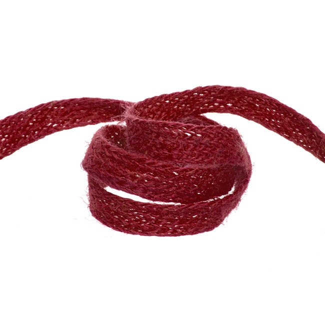 Natural Jute Twill Ribbon Red (10mmx10m)
