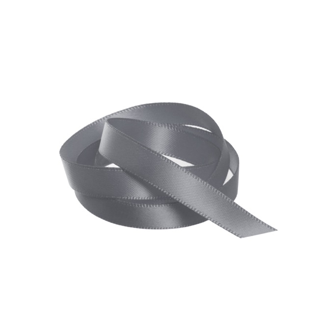 Ribbon Satin Deluxe Double Faced Charcoal (10mmx25m)