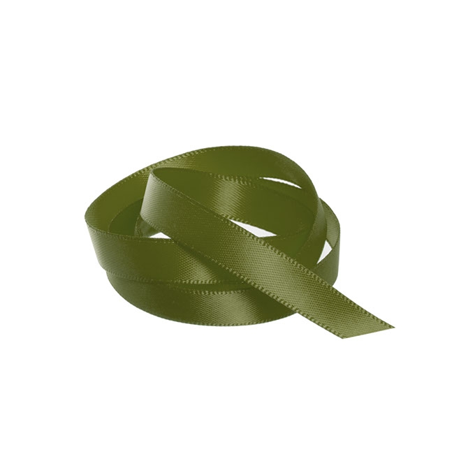 Ribbon Satin Deluxe Double Faced Olive (10mmx25m)