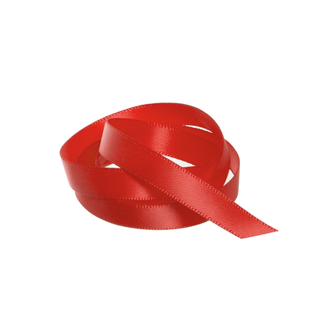 Ribbon Satin Deluxe Double Faced Red (10mmx25m)