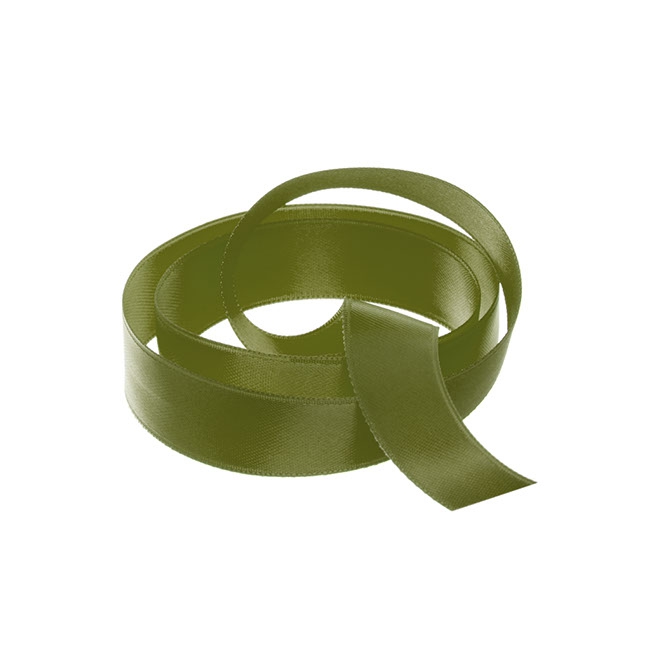 Ribbon Satin Deluxe Double Faced Olive (15mmx25m)
