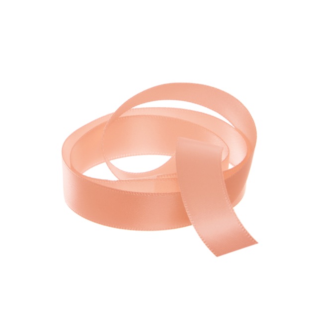Ribbon Satin Deluxe Double Faced Peach (15mmx25m)