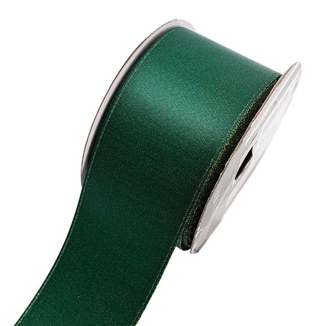 Ribbon Double Face Satin Shimmer Forest Green (50mmx20m)