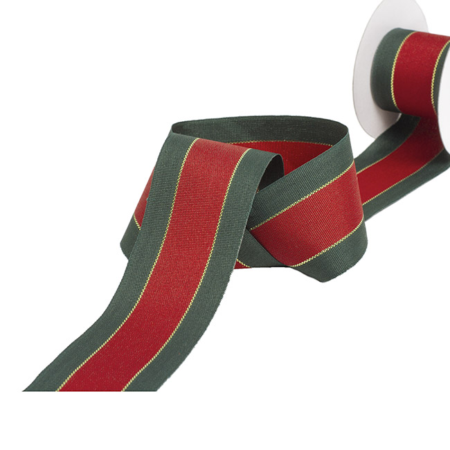 Ribbon Grosgrain Traditional Red Green Gold (38mmx20m)