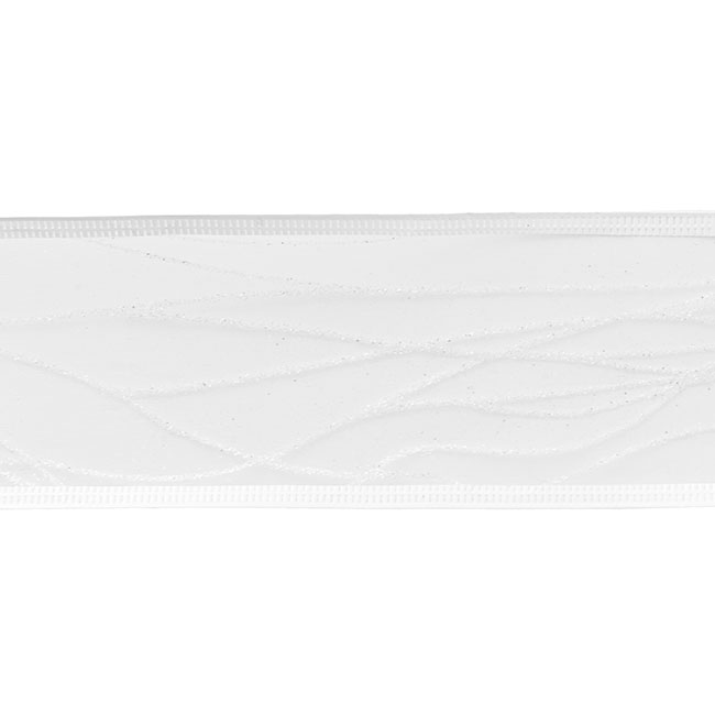 Ribbon Organza Crisscross Glitter Sonic White (60mmx10m)