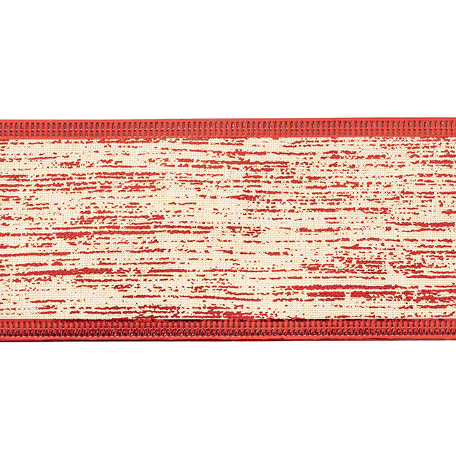 Ribbon Linen Hot Stamp Sonic Edge Cream & Red (60x10m)