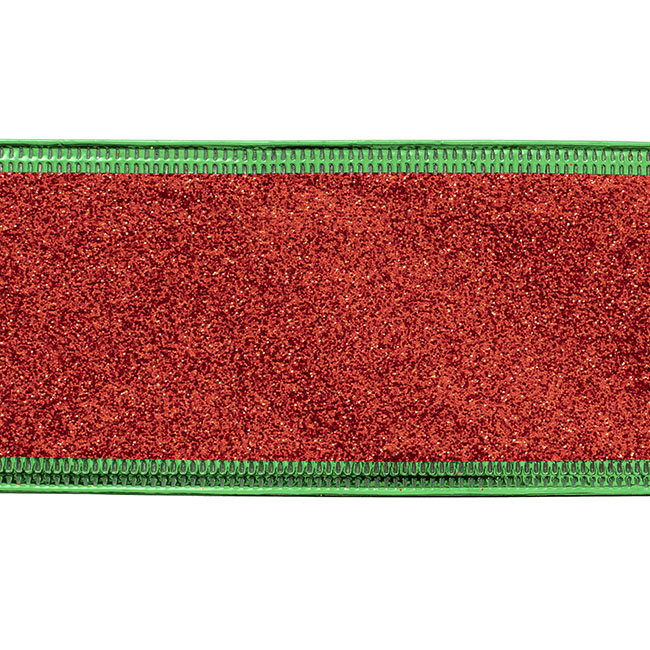 Ribbon Metallic Glitter Sonic Edge Red Green (50mmx10m)