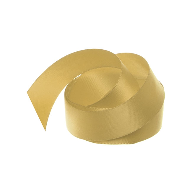 Ribbon Satin Deluxe Double Faced Gold (25mmx25m)