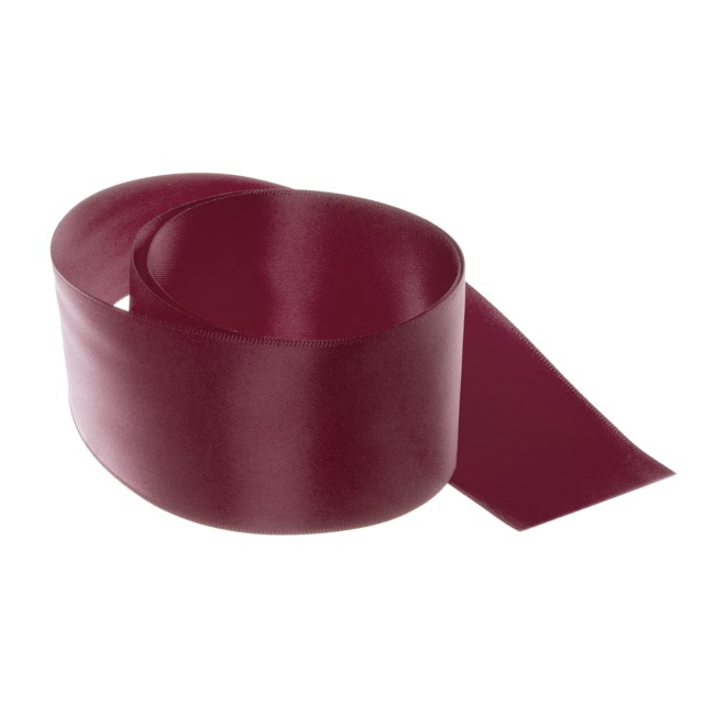 Ribbon Satin Deluxe Double Faced Burgundy (50mmx25m)