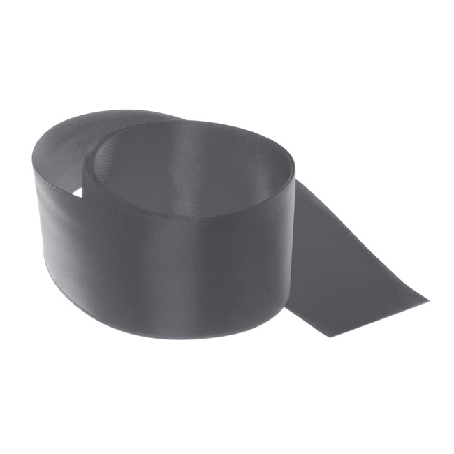 Ribbon Satin Deluxe Double Faced Charcoal (50mmx25m)
