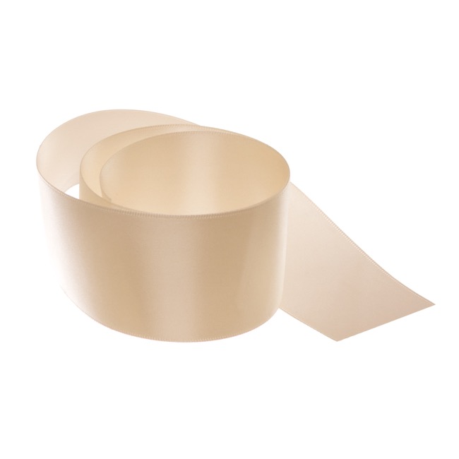 Ribbon Satin Deluxe Double Faced Champagne (50mmx25m)