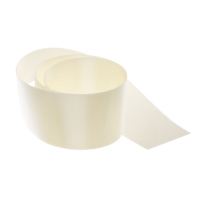 Ribbon Satin Deluxe Double Faced Ivory (50mmx25m)