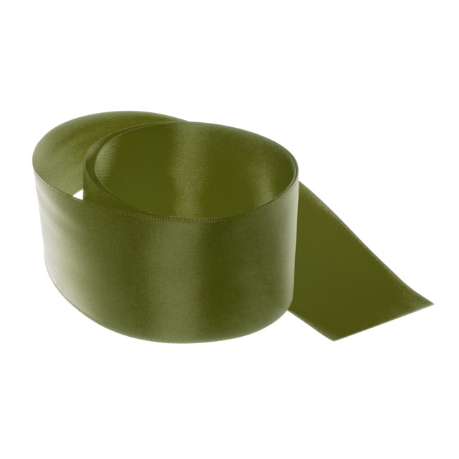 Ribbon Satin Deluxe Double Faced Olive (50mmx25m)