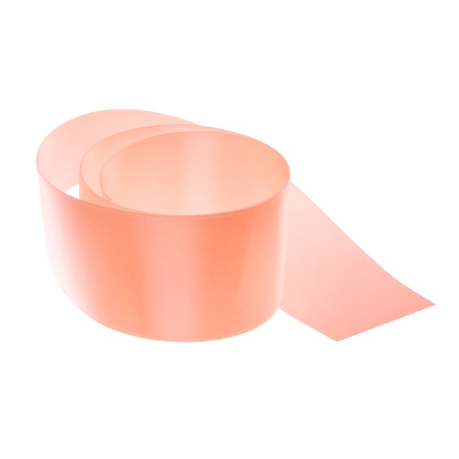 Ribbon Satin Deluxe Double Faced Peach (50mmx25m)