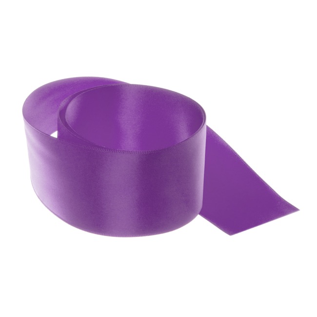 Ribbon Satin Deluxe Double Faced Purple (50mmx25m)