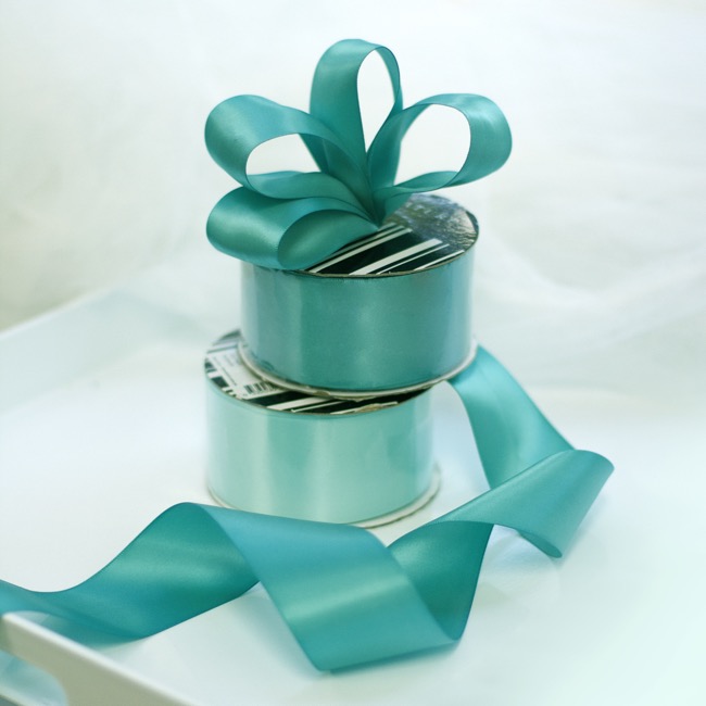 Ribbon Satin Deluxe Double Faced Teal (50mmx25m)