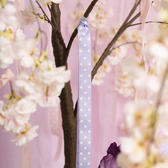 Ribbon Grosgrain Polka Dots Lavender (25mmx20m)