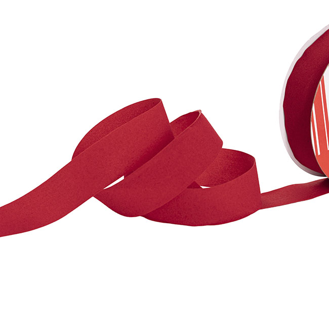 Ribbon Deluxe Velvet Cut Edge Red (25mmx20m)