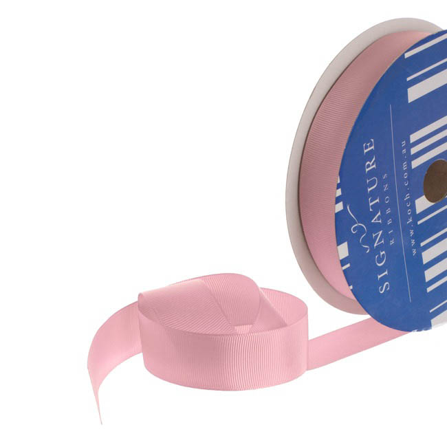 Bulk Grosgrain Ribbon Plain Baby Pink (25mmx50m)