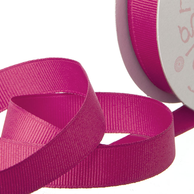 Ribbon Plain Grosgrain Hot Pink (25mmx20m)