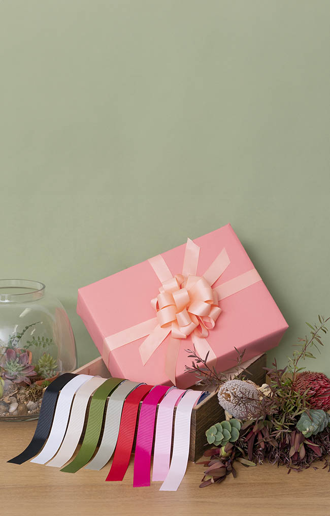 Ribbon Bio-Poly Blend Grosgrain White (25mmx25m)