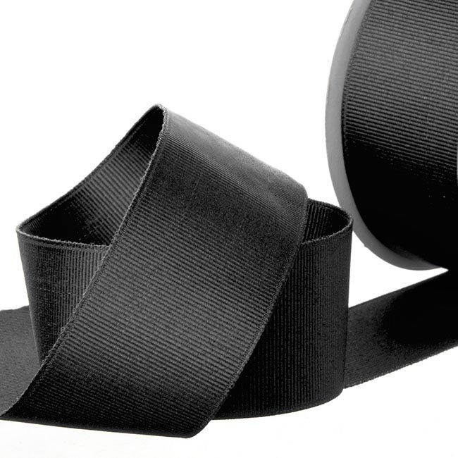 Ribbon Plain Grosgrain Black (38mmx20m)