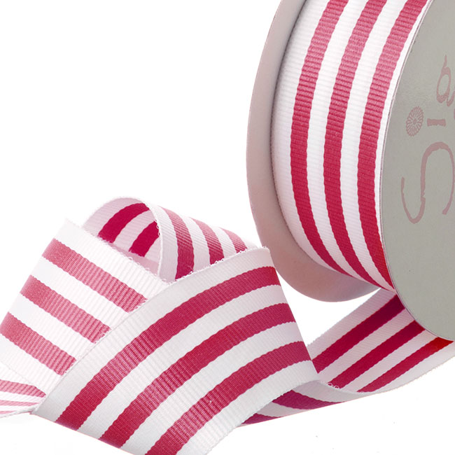 Ribbon Grosgrain Stripes Hot Pink (38mmx20m)