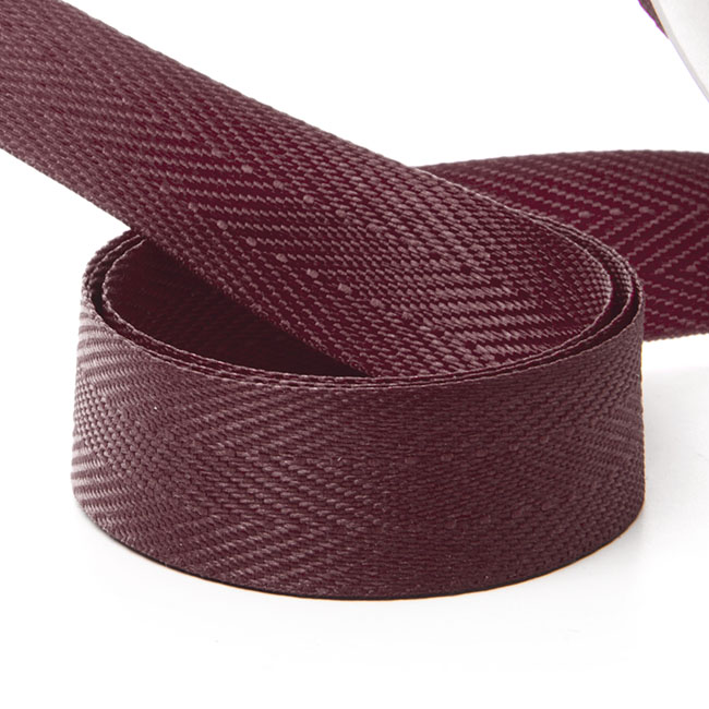 Ribbon Twill Herringbone Burgundy (15mmx20m)