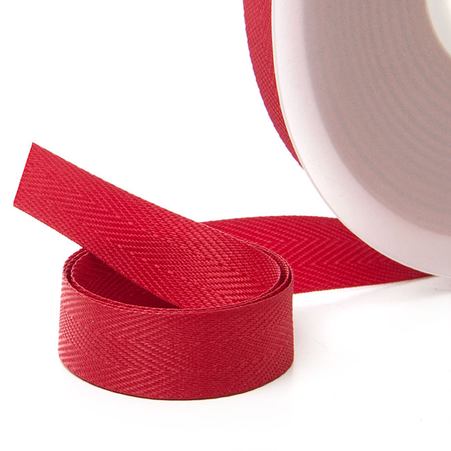 Ribbon Twill Herringbone Red (15mmx20m)