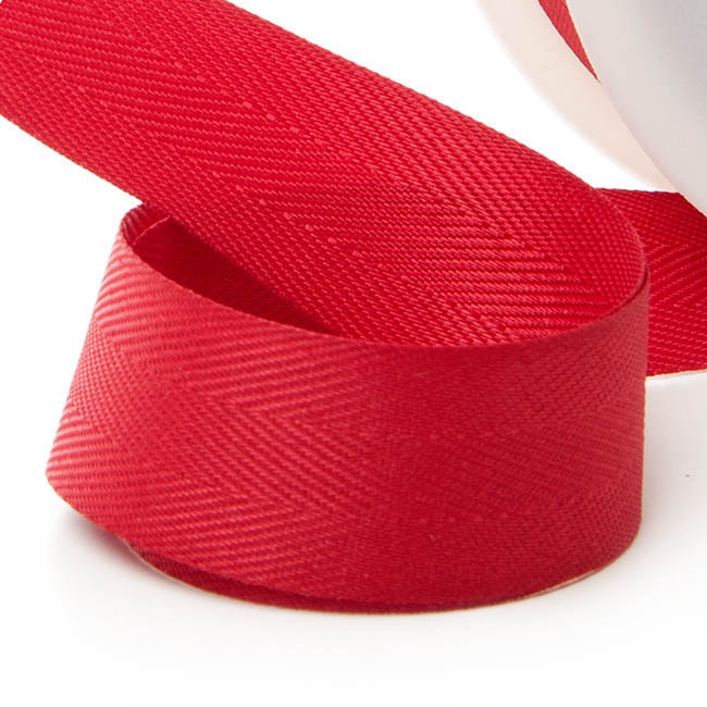 Ribbon Twill Herringbone Red (25mmx20m)