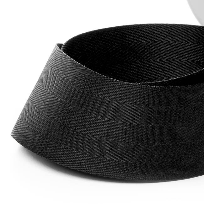 Ribbon Twill Herringbone Black (38mmx20m)