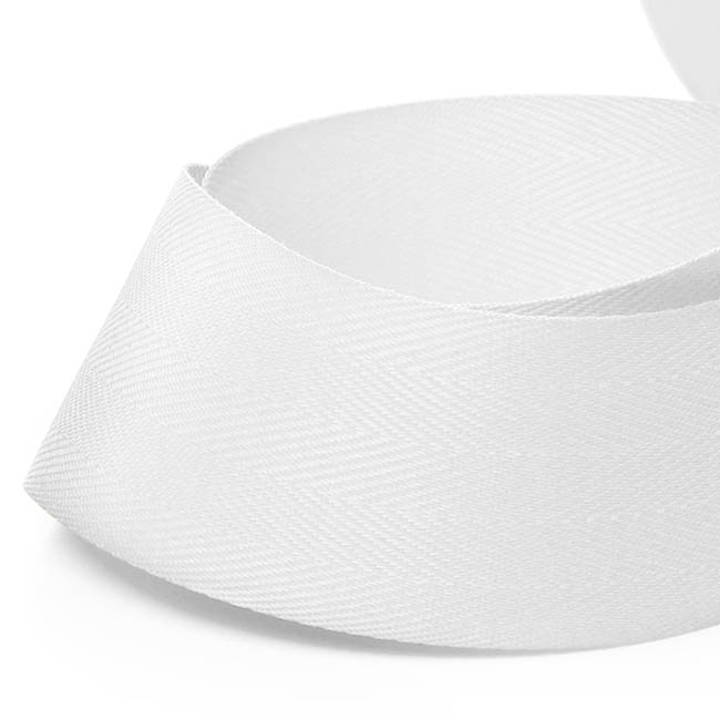 Ribbon Twill Herringbone White (38mmx20m)