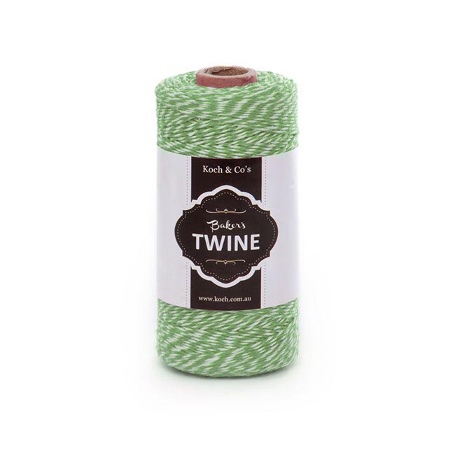 Bakers Twine 4ply Green White (1mmx219m)