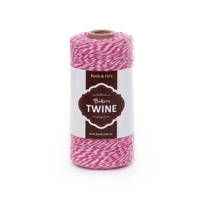 Bakers Twine 4ply Pink White (1mmx219m)