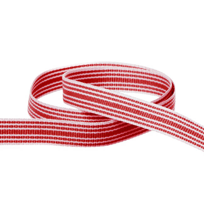 Grosgrain Multi Stripes Ribbon Red (10mmx20m)
