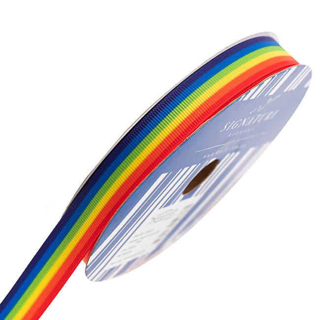 Grosgrain Stripe Rainbow Ribbon (15mmx25m)