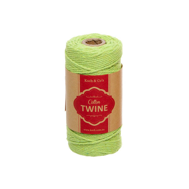 Cotton Twine 12ply 1.2mm X 100m Lime